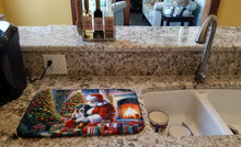 Load image into Gallery viewer, Greater Swiss Mountain Dog and Santa Claus Dish Drying Mat