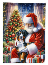 Load image into Gallery viewer, Greater Swiss Mountain Dog with Santa Garden Flag – Christmas Dog Yard Decor