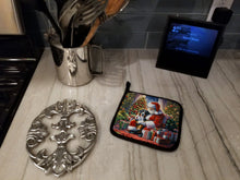 Load image into Gallery viewer, Greater Swiss Mountain Dog and Santa Claus Pot Holders - Set of 2 Decorative Kitchen Helpers | Made in the USA