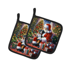 Load image into Gallery viewer, Greater Swiss Mountain Dog and Santa Claus Pot Holders - Set of 2 Decorative Kitchen Helpers | Made in the USA