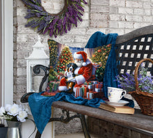 Load image into Gallery viewer, Greater Swiss Mountain Dog and Santa Claus Throw Pillow