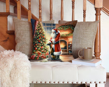 Load image into Gallery viewer, Greyhound and Santa Claus Throw Pillow - 14x14 Decorative Pillow – Art for Your Home &amp; Patio