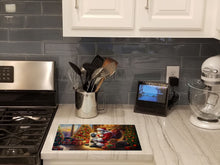 Load image into Gallery viewer, Havanese and Santa Claus Glass Cutting Boards – Durable, Decorative Kitchen Art