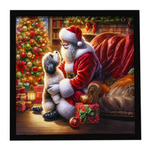Load image into Gallery viewer, Havanese and Santa Claus Framed Metal Print