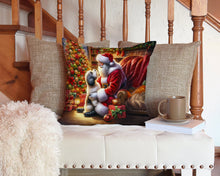 Load image into Gallery viewer, Havanese and Santa Claus Throw Pillow - 14x14 Decorative Pillow – Art for Your Home &amp; Patio