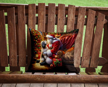 Load image into Gallery viewer, Havanese and Santa Claus Throw Pillow - 14x14 Decorative Pillow – Art for Your Home &amp; Patio