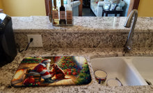 Load image into Gallery viewer, Irish Setter and Santa Claus Dish Drying Mat