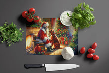 Load image into Gallery viewer, Irish Setter and Santa Claus Glass Cutting Boards – Durable, Decorative Kitchen Art