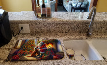 Load image into Gallery viewer, Irish Setter and Santa Claus Dish Drying Mat