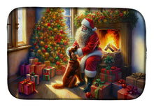 Load image into Gallery viewer, Irish Setter and Santa Claus Dish Drying Mat