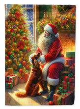 Load image into Gallery viewer, Irish Setter with Santa Garden Flag – Christmas Dog Yard Decor