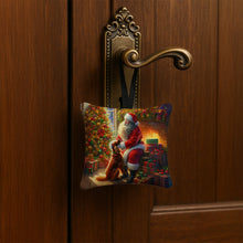 Load image into Gallery viewer, Irish Setter and Santa Claus Hanging Square Fabric Ornament 3.5 × 3.5