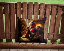 Load image into Gallery viewer, Irish Setter and Santa Claus Throw Pillow - 14x14 Decorative Pillow – Art for Your Home &amp; Patio