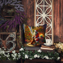 Load image into Gallery viewer, Irish Setter and Santa Claus Throw Pillow - 14x14 Decorative Pillow – Art for Your Home &amp; Patio