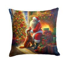 Load image into Gallery viewer, Irish Setter and Santa Claus Throw Pillow - 14x14 Decorative Pillow – Art for Your Home &amp; Patio