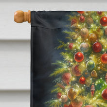 Load image into Gallery viewer, Irish Wolfhound and Santa Claus House Flag