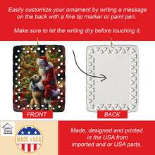 Load image into Gallery viewer, Irish Wolfhound and Santa Claus Porcelain Ornament