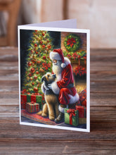 Load image into Gallery viewer, Irish Wolfhound and Santa Claus Greeting Cards - Blank Note Cards – 8-Pack of Artist-Designed Cards with Envelopes