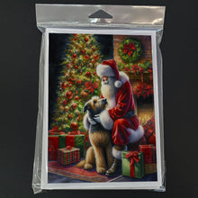 Load image into Gallery viewer, Irish Wolfhound and Santa Claus Greeting Cards - Blank Note Cards – 8-Pack of Artist-Designed Cards with Envelopes