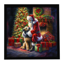 Load image into Gallery viewer, Irish Wolfhound and Santa Claus Framed Metal Print