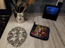 Load image into Gallery viewer, Irish Wolfhound and Santa Claus Pot Holders - Set of 2 Decorative Kitchen Helpers | Made in the USA