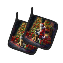 Load image into Gallery viewer, Irish Wolfhound and Santa Claus Pot Holders - Set of 2 Decorative Kitchen Helpers | Made in the USA