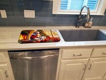 Load image into Gallery viewer, Jack Russell Terrier and Santa Claus Dish Drying Mat