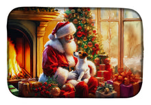 Load image into Gallery viewer, Jack Russell Terrier and Santa Claus Dish Drying Mat