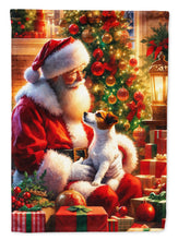 Load image into Gallery viewer, Jack Russell Terrier with Santa Garden Flag – Christmas Dog Yard Decor