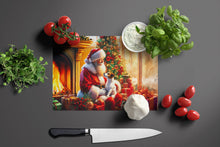 Load image into Gallery viewer, Jack Russell Terrier and Santa Claus Glass Cutting Boards – Durable, Decorative Kitchen Art