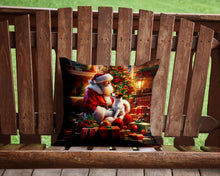 Load image into Gallery viewer, Jack Russell Terrier and Santa Claus Throw Pillow - 14x14 Decorative Pillow – Art for Your Home &amp; Patio