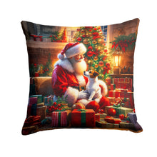 Load image into Gallery viewer, Jack Russell Terrier and Santa Claus Throw Pillow - 14x14 Decorative Pillow – Art for Your Home &amp; Patio