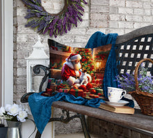 Load image into Gallery viewer, Jack Russell Terrier and Santa Claus Throw Pillow