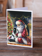 Load image into Gallery viewer, Japanese Chin and Santa Claus Greeting Cards - Blank Note Cards – 8-Pack of Artist-Designed Cards with Envelopes