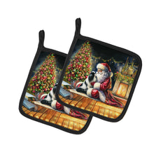 Load image into Gallery viewer, Japanese Chin and Santa Claus Pot Holders - Set of 2 Decorative Kitchen Helpers | Made in the USA