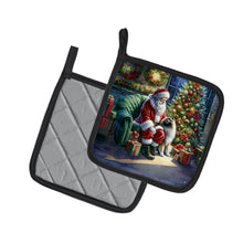 Load image into Gallery viewer, Keeshond and Santa Claus Pot Holders - Set of 2 Decorative Kitchen Helpers | Made in the USA