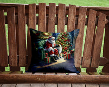 Load image into Gallery viewer, Keeshond and Santa Claus Throw Pillow - 14x14 Decorative Pillow – Art for Your Home &amp; Patio