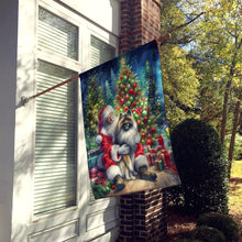 Load image into Gallery viewer, Keeshond and Santa Claus House Flag