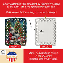 Load image into Gallery viewer, Keeshond and Santa Claus Porcelain Ornament