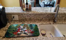 Load image into Gallery viewer, Keeshond and Santa Claus Dish Drying Mat
