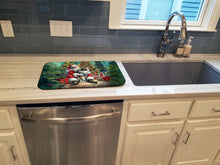 Load image into Gallery viewer, Keeshond and Santa Claus Dish Drying Mat