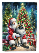 Load image into Gallery viewer, Keeshond with Santa Garden Flag – Christmas Dog Yard Decor
