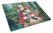 Load image into Gallery viewer, Keeshond and Santa Claus Glass Cutting Boards – Durable, Decorative Kitchen Art
