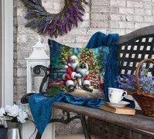 Load image into Gallery viewer, Keeshond and Santa Claus Throw Pillow