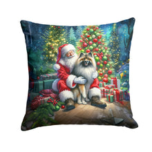 Load image into Gallery viewer, Keeshond and Santa Claus Throw Pillow