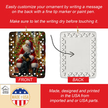 Load image into Gallery viewer, Labrador Retriever and Santa Claus Porcelain Ornament