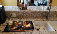 Load image into Gallery viewer, Labrador Retriever and Santa Claus Dish Drying Mat