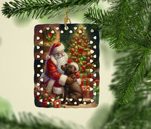 Load image into Gallery viewer, Labrador Retriever and Santa Claus Porcelain Ornament