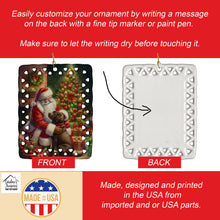Load image into Gallery viewer, Labrador Retriever and Santa Claus Porcelain Ornament