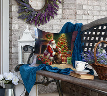 Load image into Gallery viewer, Labrador Retriever and Santa Claus Throw Pillow